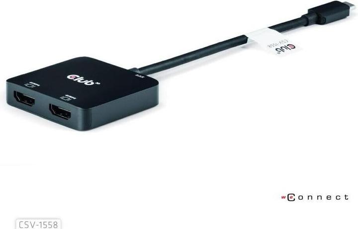 Actual product image Club 3D Club3D MST hub USB 3.2 Type C > 2x HDMI 4K60Hz +100W PD St/Bu retail (USB-C, 3 Ports)