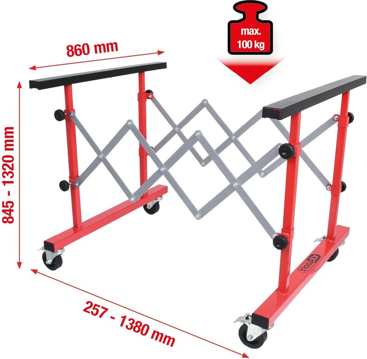 Actual product image KS Tools Telescopic multi-purpose trolley (100 kg)
