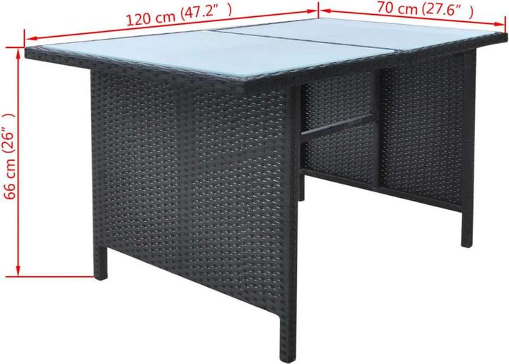 Produktbild vidaXL Garten Essgruppe (120 x 70 x 66 cm)