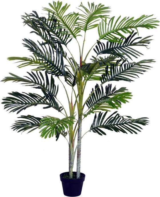 Swisshandel24 Knstliche Palme Gross 150cm Kunstpflanze mit Pflanztopf  Kunstbaum 19 Palmenwedel Deko Kunstpalme Ku