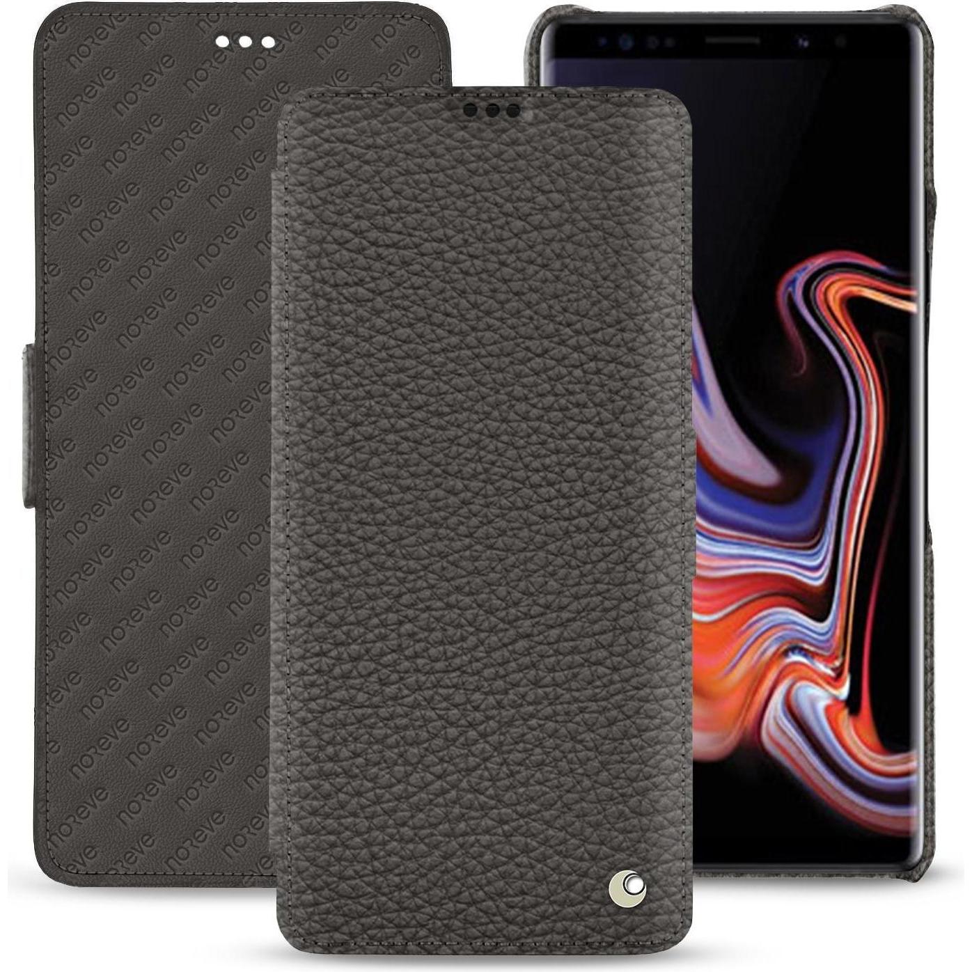 Noreve Lederschutzhülle horizontal (Samsung Galaxy Note 9), Smartphone Hülle, Grau