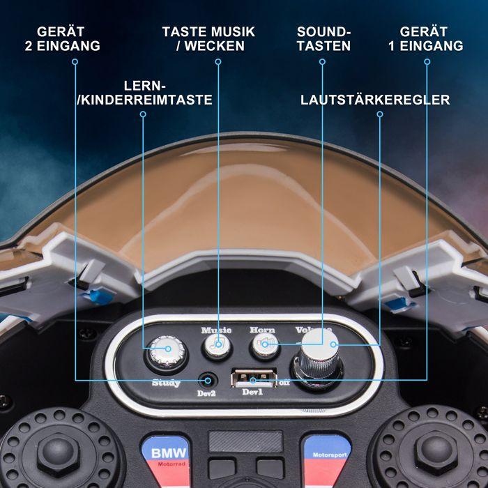 Image du produit Swisshandel24 Motocyclette électrique pour enfants 6V Tricycle avec 3 modes de musique 2,5km/h 18 mois et plus (6 V)
