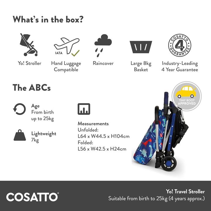 Actual product image Cosatto Yo Travel Stroller (0 Months - 4 years)