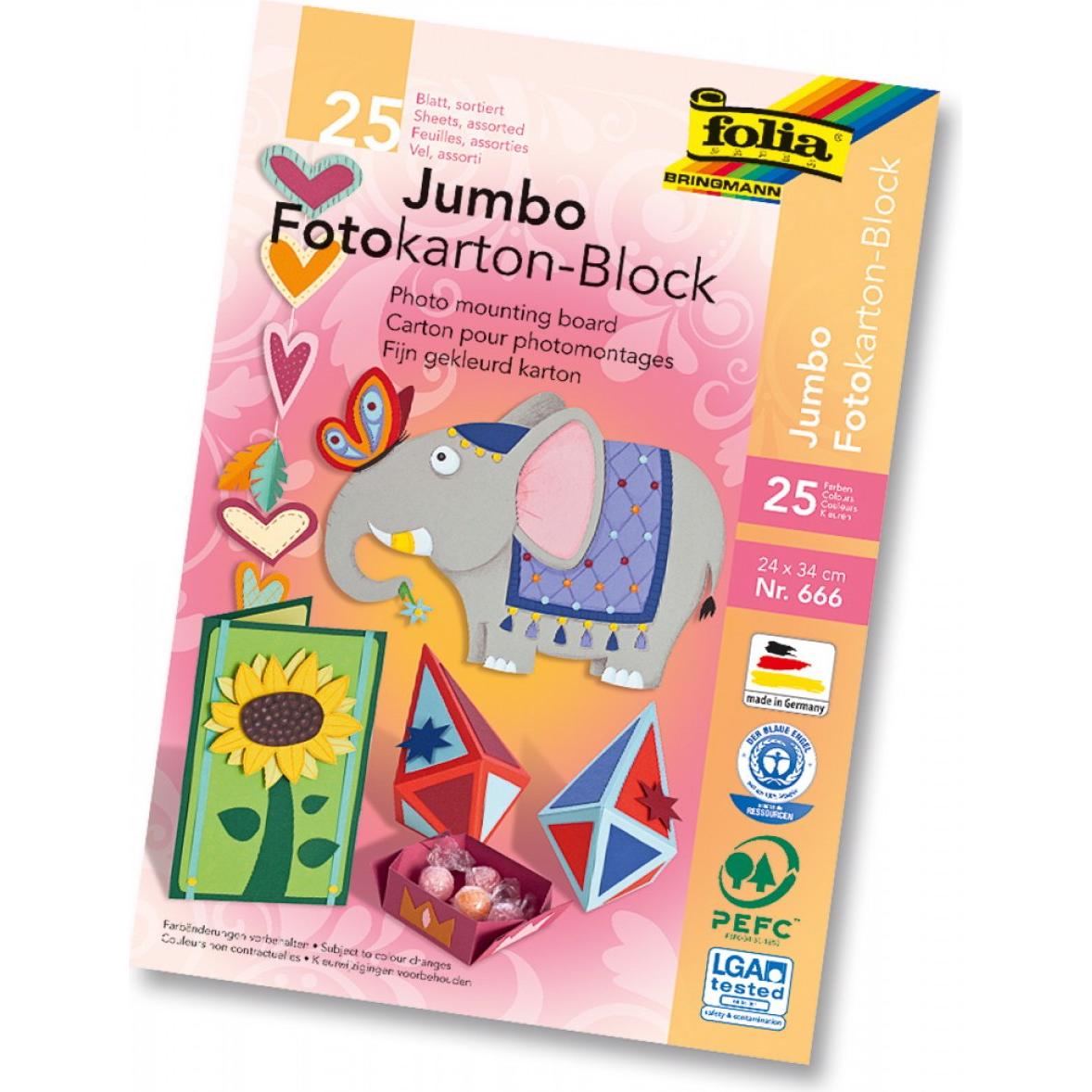 Folia, Bastelpapier, Fotokartonblock (300 g/m², 25 x)