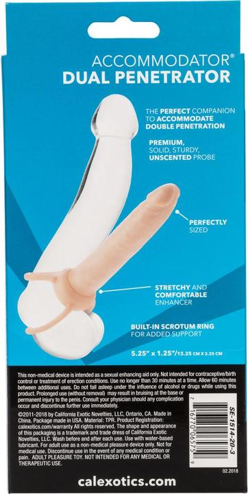 Actual product image CalExotics Accommodator Double Penetration in Ivory