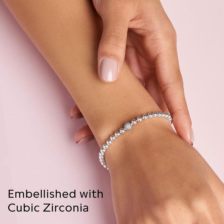 Immagine prodotto Pandora Bracciale perline e pavé (17 cm, Argento 925)