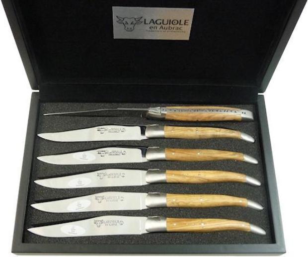 Immagine prodotto Laguiole en Aubrac Coltello da bistecca in legno d'ulivo (6 Pezzo/i, Coltello)