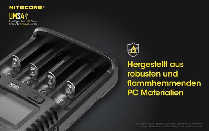 Actual product image Nitecore UMS4 USB-Schnell-Ladegerät (1 pcs., AAA, AA, Battery + charger)