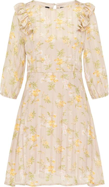 Wajala Robe féminine à imprimé floral, doublure intégrale, fermeture latérale (L)