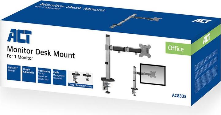 Actual product image Monitor Desk Mount, 1 screen up to 32ö, gray (Table, 32")