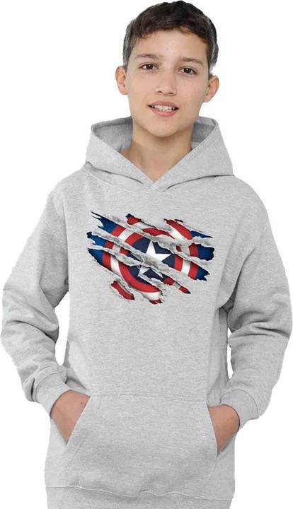 Produktbild Captain America Kapuzenpullover Zum Überziehen meliert (128)