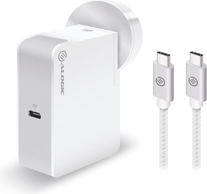 Actual product image Alogic Charger travel edition 4 plugs USB-C 2m cable white (60 W)