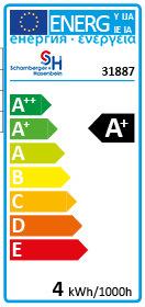 Energy Label Scharnberger+Hasenbein LED lamp (E27, 4 W, 190 lm, 1 x, G)