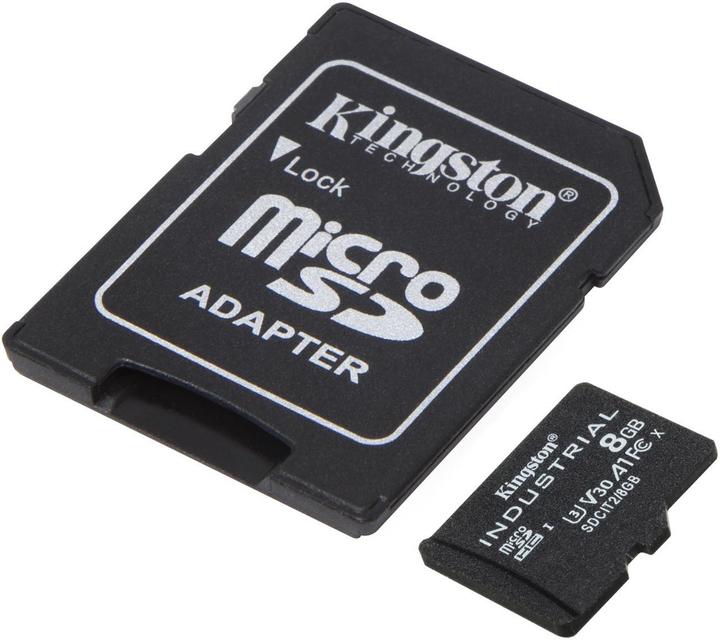Actual product image Kingston microSDHC Industrial pSLC (8 GB, microSDHC, U3, UHS-I)