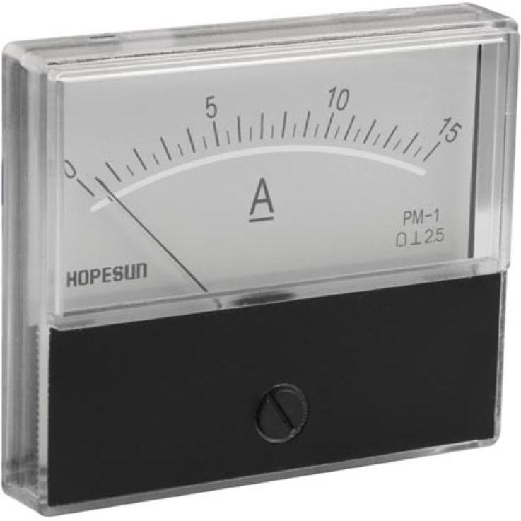 Hopesun, Multimetro, CORRENTISTA ANALOGICA INSTALLABILE 15 A DC / 70 x 60 mm