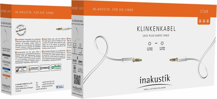 Productafbeelding Inakustik Star MP3 3,5mm Stereo Jack Aansluitkabel (3 m, 3,5 mm aansluiting (AUX))
