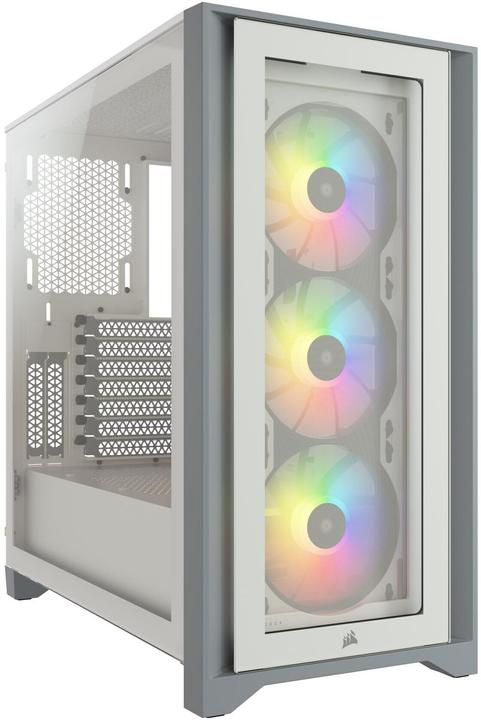 Image du produit Corsair iCUE 4000X RGB Boîtier tour milieu blanc en verre trempé (ATX, mATX, Mini-ITX, E-ATX)