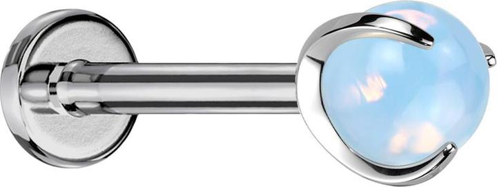 Immagine prodotto Star Piercing Micro Labret con filettatura interna in argento con pietra opalite incastonata (senza ottone, Mnerale, Titanio)