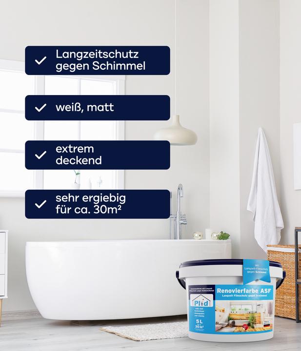 Actual product image Plid Anti-mould paint 5l + painting set, for approx. 30m² / anti-mould paint