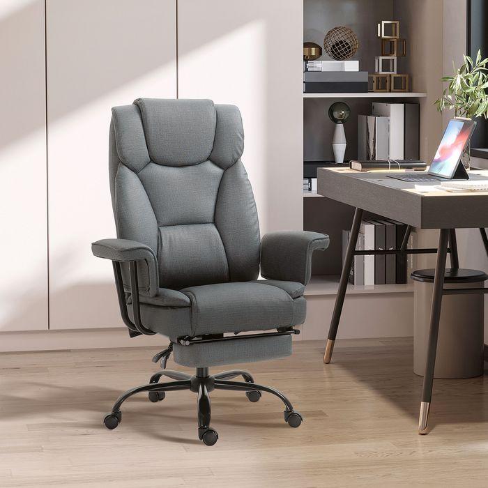 Produktbild Swisshandel24 Bürostuhl Ergonomisch mit Kopfstütze und gepolsterte Armlehnen mit Fussstütze Kunstleder
