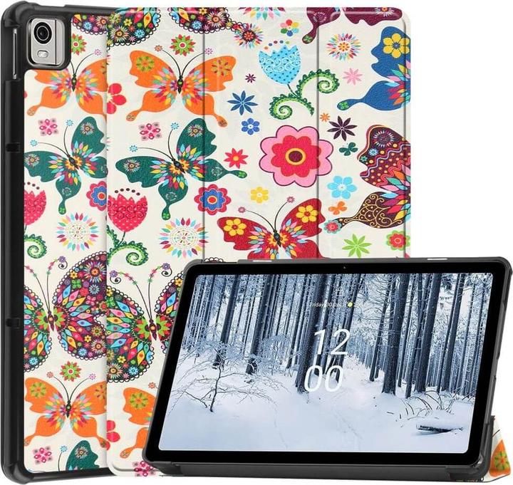 Actual product image Cover-Discount Nokia T21 - Tri-fold Smart Case Butterflies (Nokia T21)