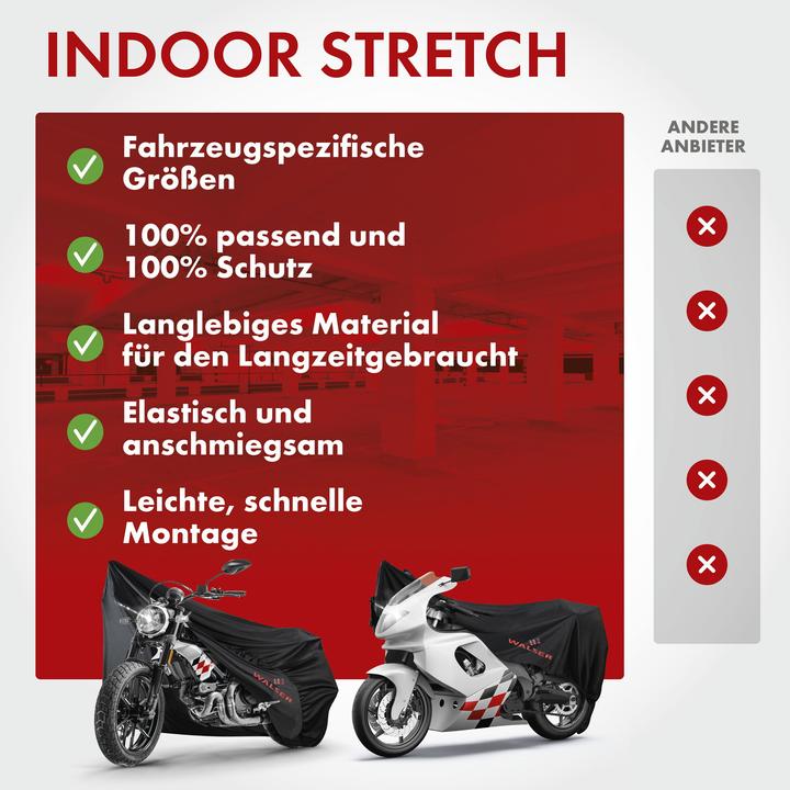 Actual product image Walser Motorbike tarpaulin Indoor Stretch L, motorbike tarpaulin - 250x100x130 cm