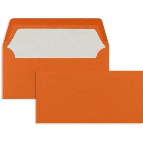 Blanke, Briefumschlag, Briefumschläge DINlang 100g/qm gummiert VE=100 Stück orange (110 x 220 mm, 100 x)
