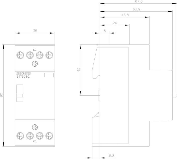 Produktbild Siemens Insta Contactor 4NO AC 230V, 400V 25A