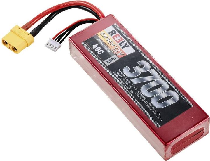 Produktbild Reely Modellbau-Akkupack (LiPo) 11.1V 3700 mAh Zellen-Zahl: 3 40 C Hardcase XT90 (11.10 V, 3700 mAh)