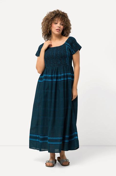Produktbild Ulla Popken Maxikleid, Ethnomuster, Carree-Ausschnitt, Halbarm (50, 52)