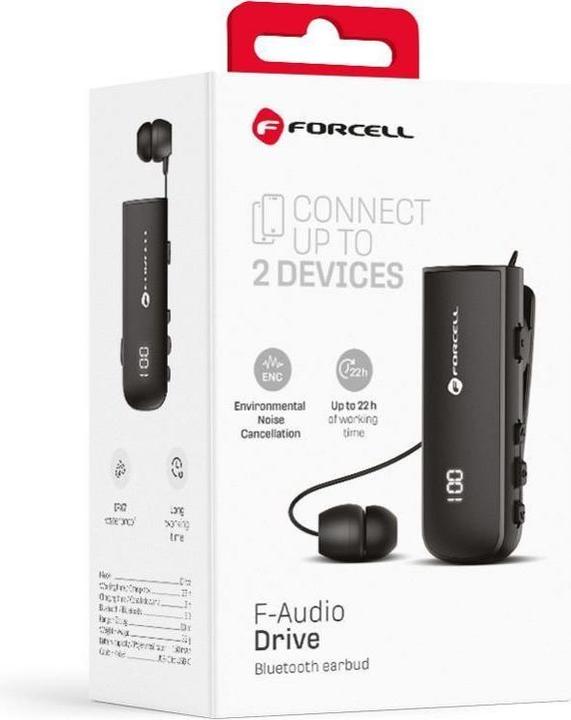 Immagine prodotto Forcell Wired headphones F-AUDIO Drive EarBud wireless earphone bluetooth black (22 h, Senza fili)