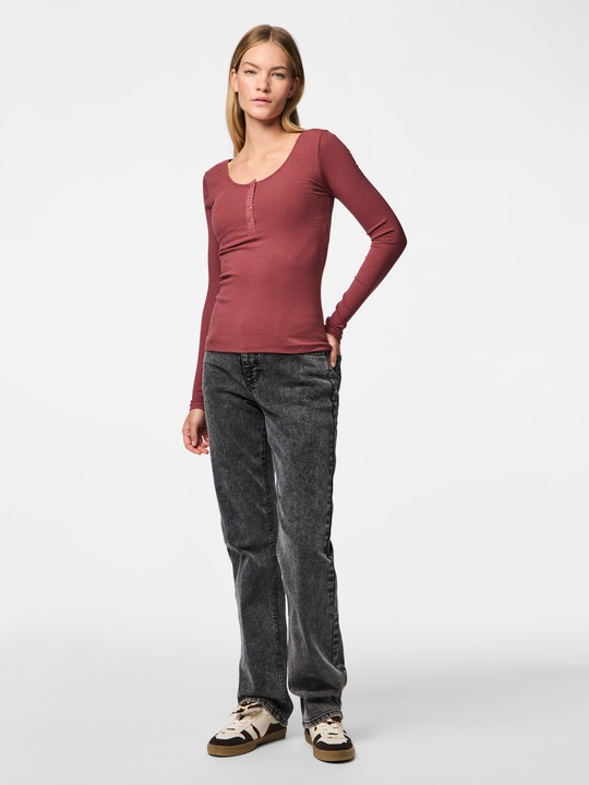 Actual product image Pieces Front buttoned ribbed top (XS)