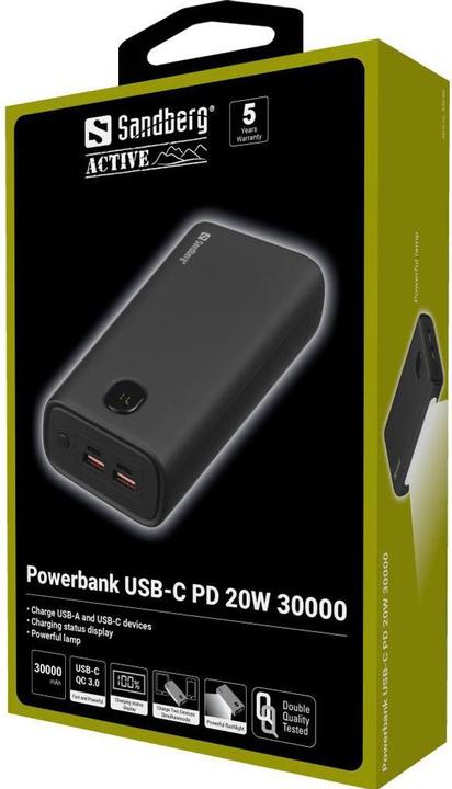 Produktbild Sandberg Powerbank (30000 mAh, 20 W, 111 Wh)