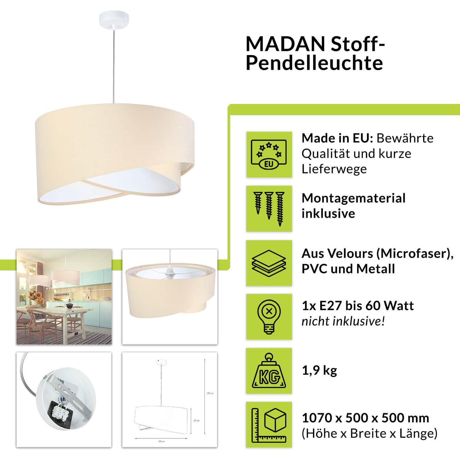 Thumbnail - Licht-Erlebnisse, Pendelleuchte, Huntley (E27)