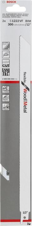 Actual product image Bosch Professional Zubehör Sabre saw blade S 1222 VF, Flexible for Wood and Metal, pack of 2