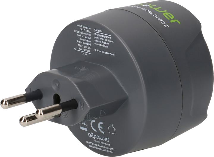 Actual product image Q2 Power Q2Power travel adapter