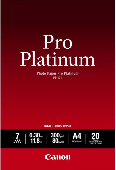 Immagine prodotto Canon Carta fotografica Pro Platinum (300 g/m², A2, 20 x)