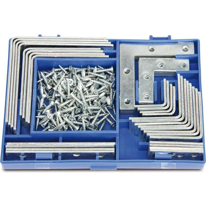 Thumbnail - Masterproof, Baubeschläge + Holzverbinder, Sortiment Winkel- und Verbindungsbleche, 180-teilig (Verbindungsbleche, 180 S...