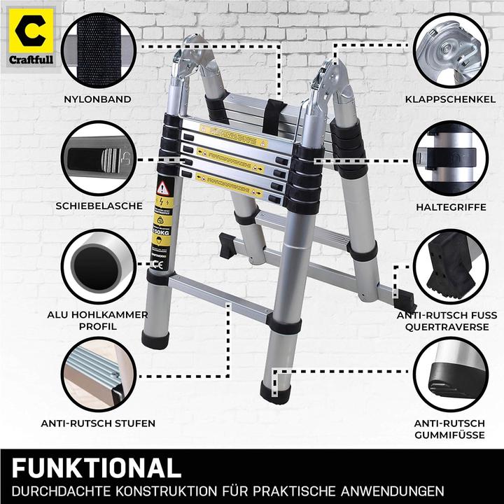 Image du produit Craftfull Teleskopleiter CF-102A (Échelle télescopique)