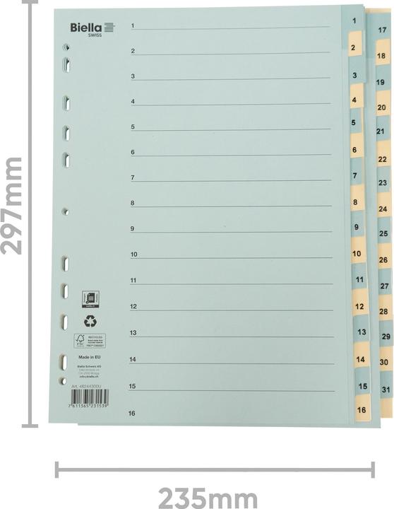 Actual product image Biella Register cardboard blue/yellow