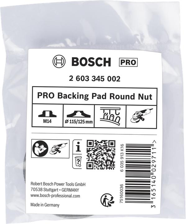 Produktbild Bosch Professional Zubehör Rundmutter mit Flanschgewinde M 14, Durchmesser: 115/125 mm