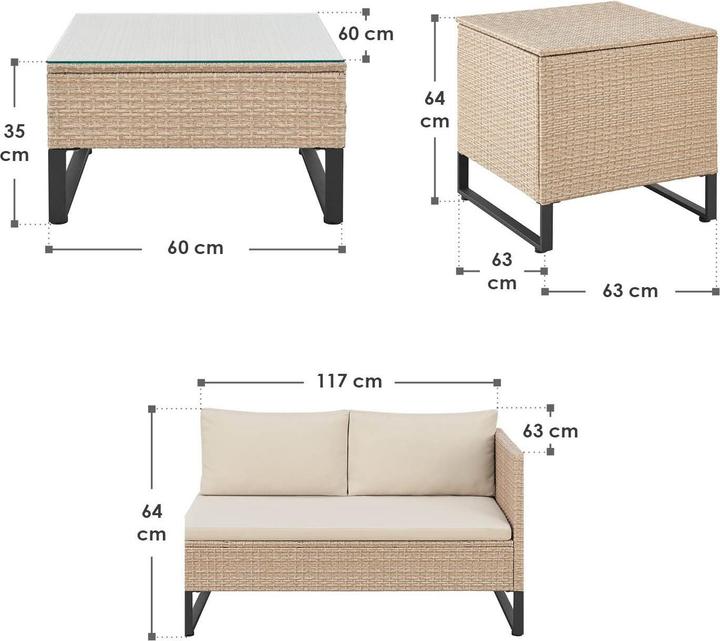 Actual product image Juskys Polyrattan Lounge