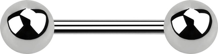 Image du produit Star Piercing Barbell femelle argent avec deux billes (sans laiton, Titane G23)
