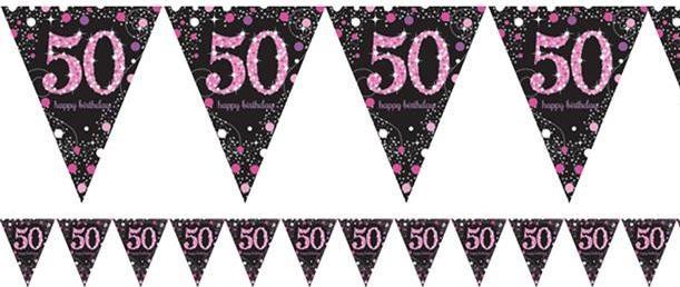 Actual product image Amscan Girlande Rose 50 Jahre "Froher Geburtstag"