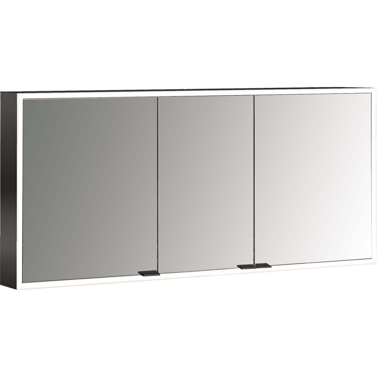 Emco, Spiegelschrank, prime Facelift Lichtspiegelschrank, 1400 mm, 3 Türen, mit verspiegelten Seitenwänden, Aufputz