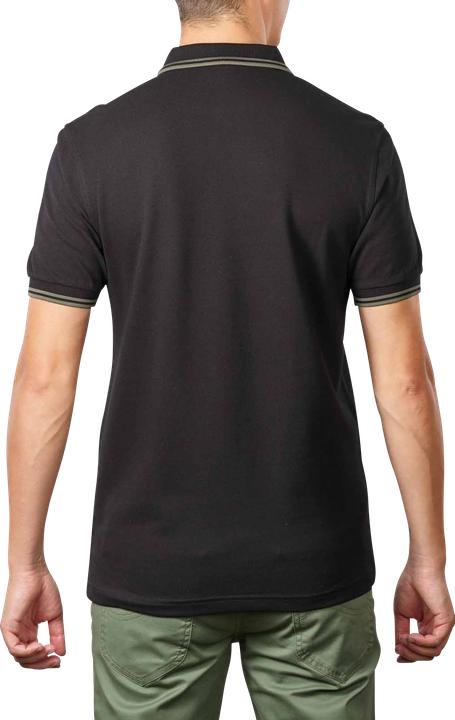 Produktbild Fred Perry Twin Tipped Polo Shirt Short Sleeve Black/Fieldgr (XXL)