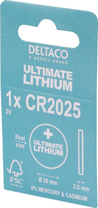 Produktbild Deltaco Ultimate Lithium batterie, 3V (1 Stk., CR2025)