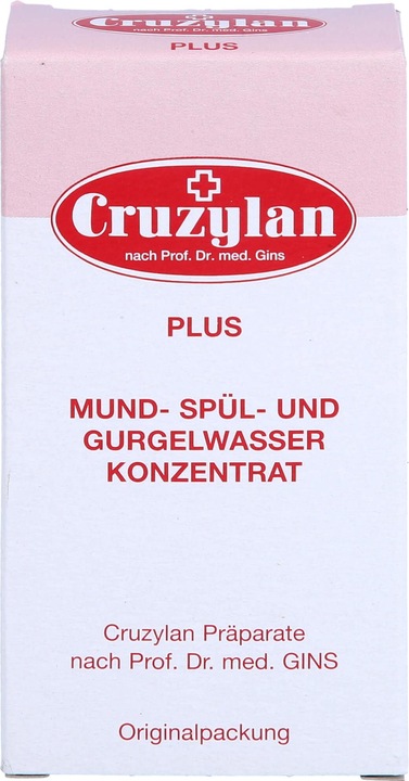 Actual product image Cruzylan Plus mouth rinse and gargle concentrate, 50 ml solution (50 ml, Mouthwash)