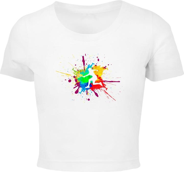 Actual product image Merchcode Ladies Colour Splash Player Cropped Tee - 118529 (XS)