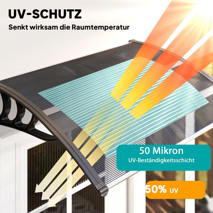 Image du produit Outsunny Vordach für Haustür Polycarbonat Schwarz